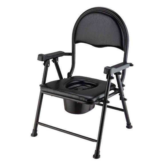 Silla de baño tapizada de acero al carbono negro